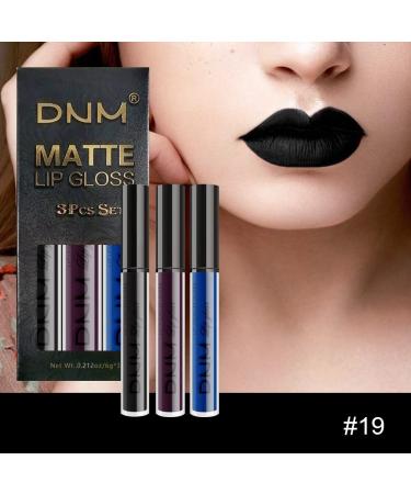Go Ho Matte Lipstick Set - Waterproof Long Lasting Lip Gloss Trio in Black, Blue, and Purple | Nude Lip Tint Stain Makeup - 3PCS Matte Colors - Buy Online on GoSupps.com