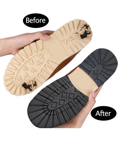 Durable Shoe Sole Repair - 2 Pairs Rubber Replacement for Sports & Leather Shoes (Black Heel - Buy Online on GoSupps.com