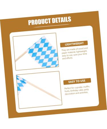 Zerodeko 1000 Pcs Oktoberfest Toothpick Banner Hawaiian Decor Food Labels Gingham Party Supplies Miniture Decoration Toothpick Flags Hawaiian Cocktail Picks German White - Buy Online on GoSupps.com
