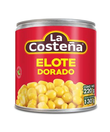 La Costena Elote Dorado Whole 24 x 220g Case/Mexican Golden Sweetcorn Canned Sweet Corn (Pack 24)