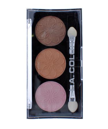 L.A. Colors 3 color Dazzling Metallic Shimmer Eyeshadow Palette CES450 Orchid