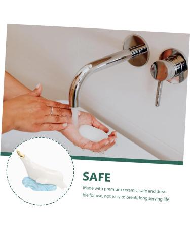 STOBAZA Dolphin Soap Dish Soapdish Soap Stand Soap Storage Rack Home Decor Bar Soap Holder Light House Decorations for Home Shower Soap Bath Sponges for Shower White Ceramics Box Animal White 22X14.5X10.5CM - Buy Online on GoSupps.com