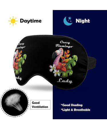 Crazy Flamingo Lady Sleep Mask Eye Cover for Sleeping Blindfold with Adjustable Strap Blocks Light Night Travel Nap for Men Women - Buy Online on GoSupps.com