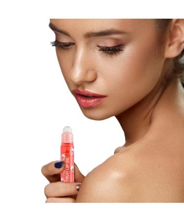 Lip Oil Roller Ball Balm 3ml - Nourishing, Moisturizing, Hydrating Fruit Care for Dry Lips - Clear Gloss for Girls - Transparent, Colorless Formula - Buy Online on GoSupps.com