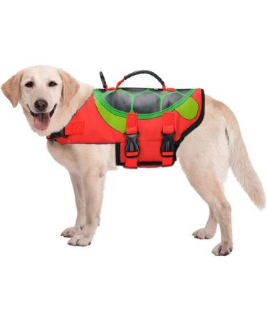 Dog Life Jacket - Adjustable Size with Handle for Swimming & Boating | Turtle Style (S) - Buy Online on GoSupps.com