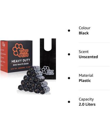 Tuff Pets 50% Stronger Dog Poo Bags | Biodegradable Eco Dog Poo Bags with Tie Handles on a Roll Cornstarch | 16 Dispenser Refill Rolls | Thick Doggy Poop Bags - Buy Online on GoSupps.com