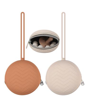 2 pieces silicone pacifier box BPA-free silicone baby pacifier box for 2 pacifiers waterproof pacifier holder portable pacifier storage box pacifier holder for baby for on the go