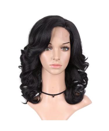 Lady Miranda 16 Loose Wave Lace Part Wig - Black Synthetic Heat Resistant Full Wig for Women - Buy Online on GoSupps.com