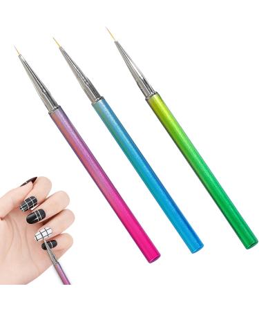 Vbnuyhim Nail Liner Brush Drawing Pens Striping Brushes 7/9/11mm Thin Nail Brush Detail Drawing Brush Gel Nail Polish Brush for Home - Buy Online on GoSupps.com