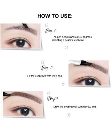 Liquid Eyebrow Pencil Eyebrow Pencil Four Forks Long Lasting Liquid Eyebrow Pen Waterproof Pencil (1# dark brown mocha color) - Buy Online on GoSupps.com