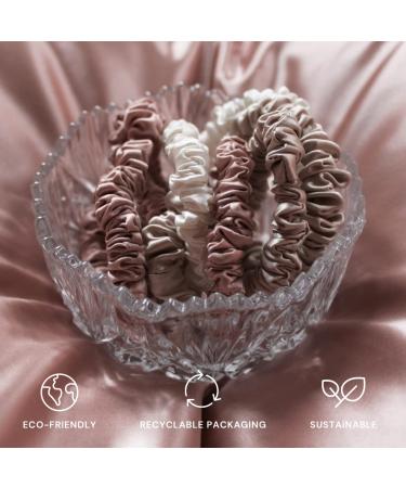 NERA Silk 100% Pure Mulberry Silk Scrunchies - 6 Pack Hair Ties for Anti-Crease & Breakage - Oeko-Tex Certified - Luxury Small Silk Scrunchies (Black-Caramel-Pink) - Buy Online on GoSupps.com