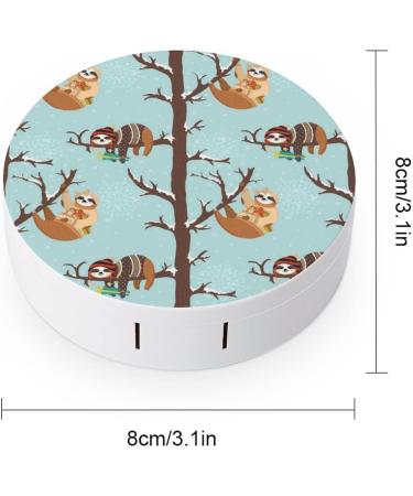 Cute Baby Sloths. Round Case For Contact Lens Kit Storage Box with Mirror Printed - Buy Online on GoSupps.com