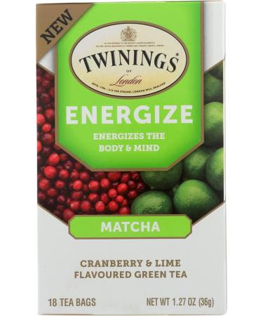 Twinings Energize Green Tea Matcha Cranberry & Lime 18 Tea Bags 1.27 oz (36 g)