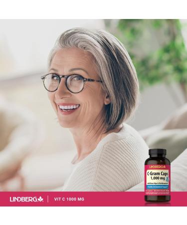 Lindberg Vitamin C 1000mg | with Bioflavonoids and Rose Hips | 280 Capsules | Non-GMO Gluten Free Supplement - Buy Online on GoSupps.com