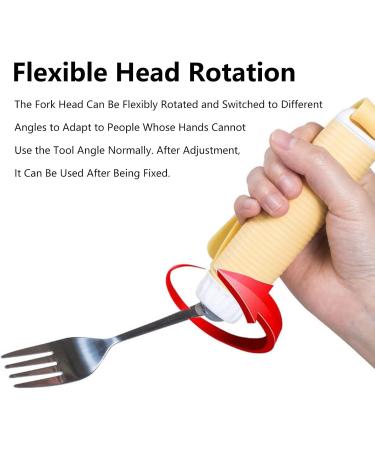 Zdcdy Auxiliary Tableware for The Elderly Adaptive Utensil Eating Meal Spoon/Fork Easy to Use Stainless Steel Auxiliary Cutlery Bends to Any Angle for The Disabled Hemiplegia Rehabilitatio Forks - Buy Online on GoSupps.com
