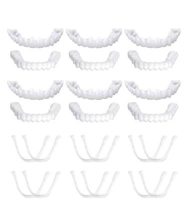 Teeth for plug in 2 pairs of artificial teeth at the top and bottom prostheses fake teeth lightening dentures cosmetic veneers teeth with tweezers for men women
