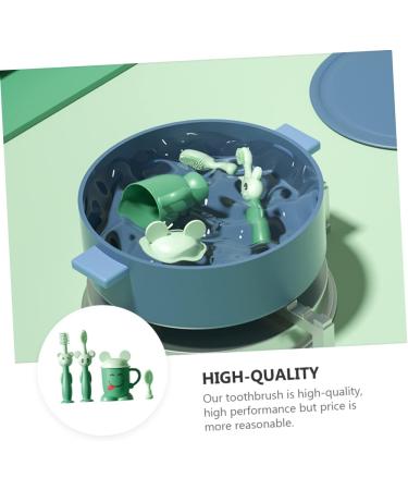 FRCOLOR Toddler Toothbrush Set - Soft Toothbrush & Brushing Cup for Kids - Perfect for Baby Oral Care & Training Deciduous Teeth - Buy Online on GoSupps.com