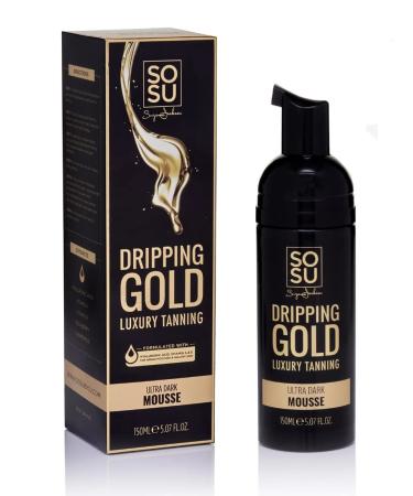 SOSU Dripping Gold Luxury Tanning Mousse 5 Oz! Formulated with Hyaluronic Acid  Vitamins A & E! Vegan Friendly  Cruelty Free And Paraben Free! Choose Medium  Dark Or Ultra Dark! (Ultra Dark) 5 Ounce (Pack of 1)