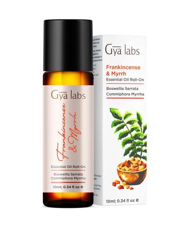 Gya Labs Frankincense & Myrrh Essential Oil Roll-On (10ml) - Deep, Earthy Scent Frankincense & Myrrh (Roll On)