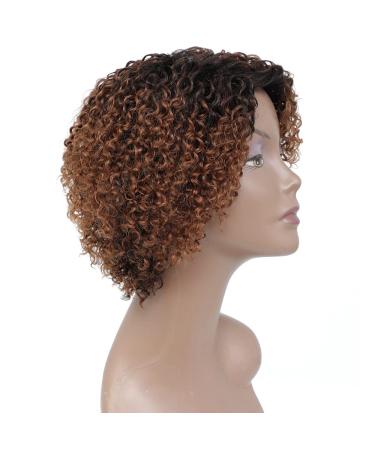 Short Ombre Kinky Curly Wig for Black Women - Glueless Human Hair Wig with Bangs - Buy Online on GoSupps.com