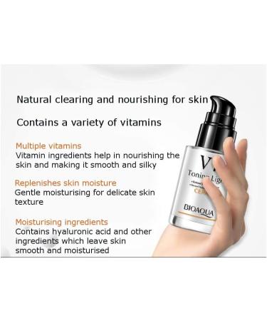 Bioaqua V7 Toning Light Cream - Instant Tone Up Effect - 7 Vitamins Complex - Moisturizing and Refreshing - Natural Nourishing Skin - 30ml - Buy Online on GoSupps.com