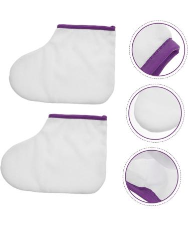 FRCOLOR 1pair Waxed Feet Paraffin Wax Feet Booties Spa Booties Holsters Paraffin Wax Feet Cover Bag Spa Feet Cover Paraffin Booties Foot Spa Liners Sock Fluff Dedicated White - Buy Online on GoSupps.com