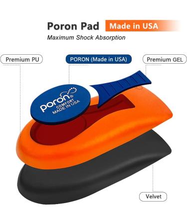 Poron Heel Cup Inserts for Plantar Fasciitis - Made in USA | Heel Pain Relief for Men and Women | Bone Spurs, Flat Feet, Shock Absorption | Black, Size 12-14 Women / 10-14.5 Men - Buy Online on GoSupps.com