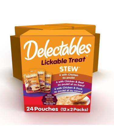 Hartz Delectables Stew Non Seafood Lickable Wet Cat Treats Variety Flavour 24 Pack