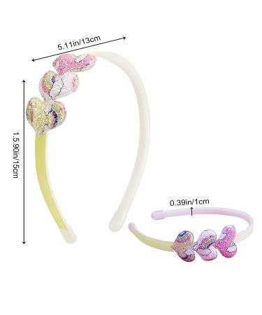 Fishdown Girls Glitter Headbands - 6Pcs Toddler Sequin Non-slip Hair Bands for Kids, Multicolor - Buy Online on GoSupps.com