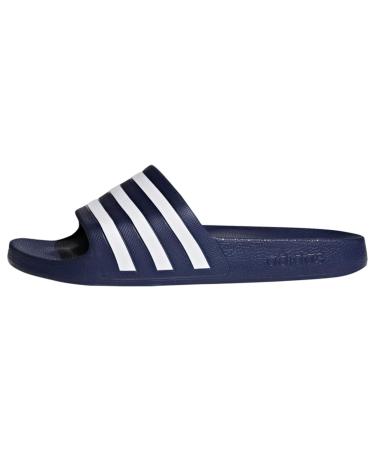 adidas Unisex Adilette Aqua Slides Slide Sandals 47 EU Dark Blue Ftwr White Dark Blue