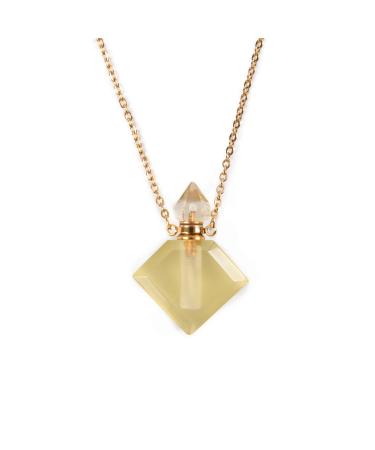 YGLINE Natural Healing Stone Essential Oil Diffuser Perfume Bottle Pendant Necklace