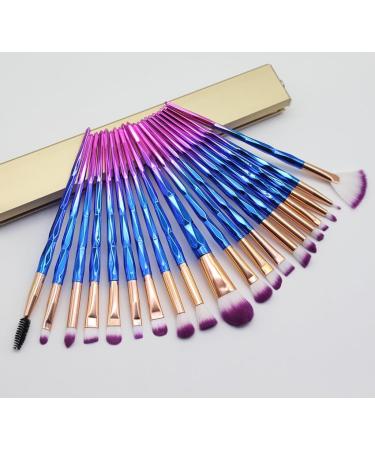 GreenLife Makeup Brushes set 20 pcs Unicorn eye Makeup Brush kit Premium Synthetic Face Eyes Eyeliner Foundation Brush Blending Eyeshadow Blush Concealer Cosmetic Brushes Powder Cream Brush - Blue - Buy Online on GoSupps.com