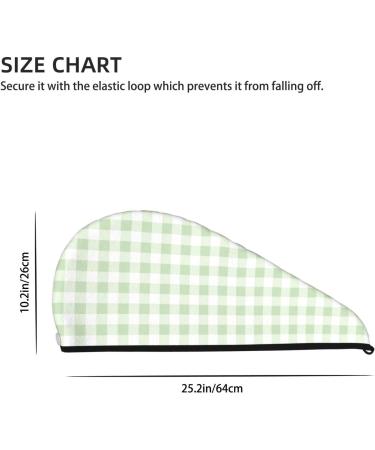 Hair Towel Wrap - Quick Drying Turban with Button | Green Checkboard Hair Drying Towel for Effortless Style - Buy Online on GoSupps.com