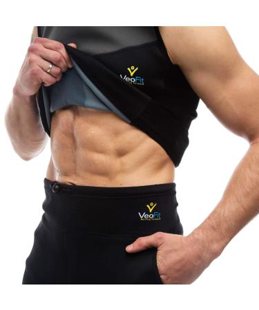 Veofit sweat shirt men to lose weight perfect neoprene sauna vest for men for a quick weight loss without loss of muscle size Sizes S-XXXL bonus: fitness instructions and carrying bag
