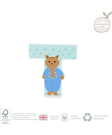 Peter Rabbit Wooden Letter T with Tom Kitten by Orange Tree Toys - Personalized Baby Name Decor for Nursery Room or Toy Box - Buy Online on GoSupps.com