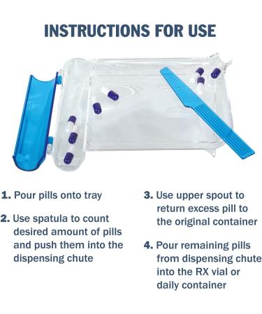 Apothecary Products Pill Tray & Spatula Set | Clear Tablet Organizer for Medicine & Vitamins | Right-Handed | 2 Count - Buy Online on GoSupps.com
