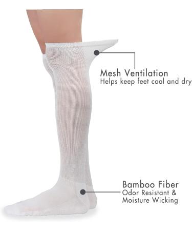Bamboo Diabetic Circulatory Over the Knee Socks - 4 Pairs X-Large - Buy Online on GoSupps.com