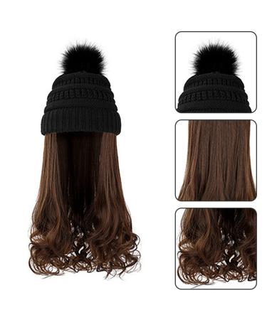 Shop Corrugated Curly Hair Extensions: Warm Knitted Pom Cap with Synthetic Hair for Women | International Shipping Available - Buy Online on GoSupps.com