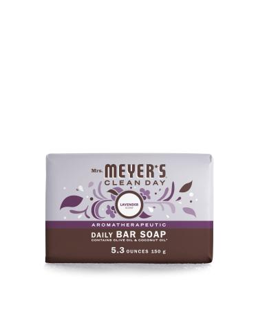 Mrs. Meyer's Bar Soap  Use as Body Wash or Hand Soap  Made with Essential Oils  Lavender  5.3 oz  1 Bar - Buy Online on GoSupps.com