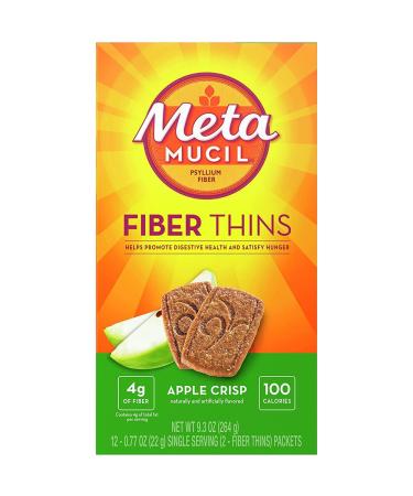 Metamucil MultiGrain Fiber Wafers Apple Crisp - 12 ct Pack of 2 12 Count (Pack of 2)