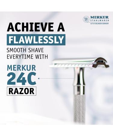 Buy MERKUR 24C Safety Razor for Women - Extra Long Handle 10 Double Edge Blades Chrome Finish - Made in Germany - International Shipping Available - Buy Online on GoSupps.com