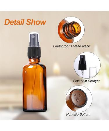 Buy Braunglas Spray Bottle 4x50ml - Empty Glass Atomizer for Perfume Make-Up Travel | Fine Fog Water Bottle | Includes Funnel & Labels - Buy Online on GoSupps.com
