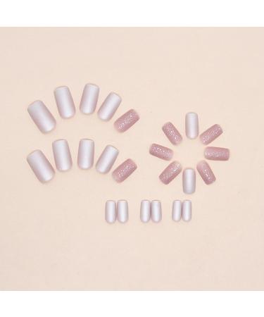 Square False Nails Long 24Pcs Glitter Pink Press on Nails Aurora Pink Fake Nails Acrylic Full Cover Nail Tips with Glue Stick on Nails for Women Girls Nails Art Square Arora - Buy Online on GoSupps.com