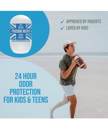 Fresh Kidz Roll On Deodorant for Kids and Teens - Baking Soda and Aluminum-free 24 Hour Protection for Sensitive Skin - Boys "Blue" 1.86 fl.oz. (2 Pack) 1.86 Fl Oz (Pack of 2) - Buy Online on GoSupps.com