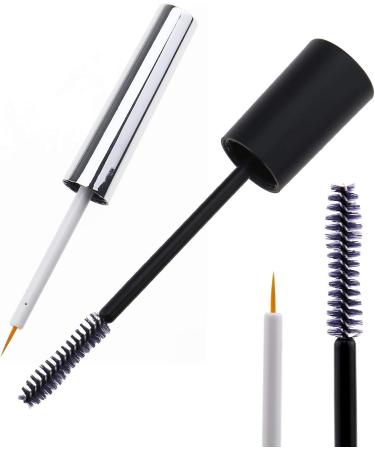 Yinettez 12-Pack 8ml Empty Mascara Tubes & 7ml Eyeliner Bottles | Magic Lod Eyelash Cream Container Kit with Rubber Inserts & Funnel - Buy Online on GoSupps.com
