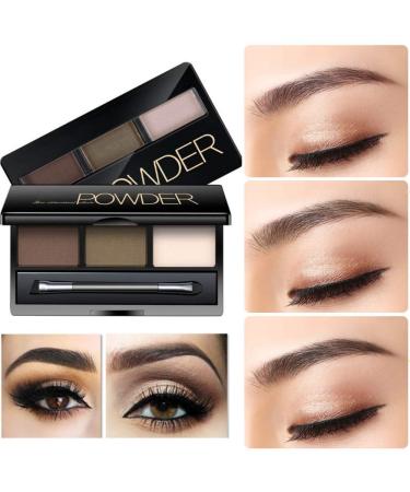 Allbesta 3D Eyebrow Powder Makeup Palette - Waterproof Long Lasting 3 Colors with Brush (2#) - International Shipping Available - Buy Online on GoSupps.com
