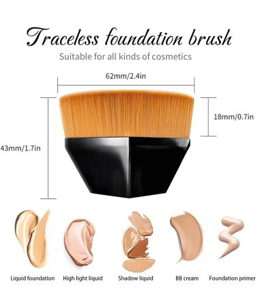 Brochas De Maquillaje para Base Flat Top Kabuki Foundation Brush Maquillaje Con Tapa Plana Cepillo Momma Brush Makeup Foundation Makeup Brush for Women (Green * 2) - Buy Online on GoSupps.com