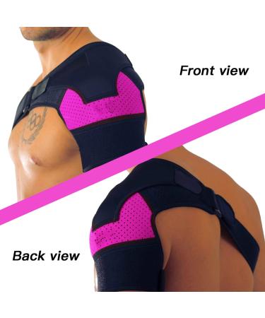 BomnKa Adjustable Shoulder Brace - Relief for Shoulder Injuries - for Women and Men - Fits Both Shoulders - Rose - Buy Online on GoSupps.com