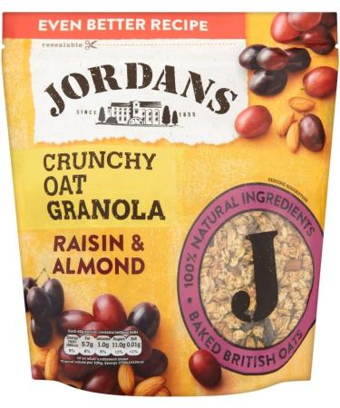 Jordans Natural Muesli | Breakfast Cereal | Vegetarian | High Fibre | 4 PACKS of 1 kg & Granola Raisin and Almond | Breakfast Cereal | High Fibre | 4 PACKS of 750 g Natural Muesli + Granola Raisin and Almond - Buy Online on GoSupps.com