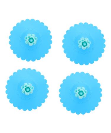 ABOOFAN 4pcs Silicone Cup Lid Cartoon Cup Lid Gloves with Nails Cover Strawberry Cup Grid Miss